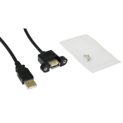 USB Verlängerungskabel für KFZ, Auto, USB 2.0 Stecker Auf Buchse,  Einbaubuchse