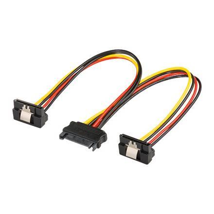 SATA Y-Stromkabel SATA Stecker an 2x SATA Buchse 90° nach unten gewinkelt Good Connections®