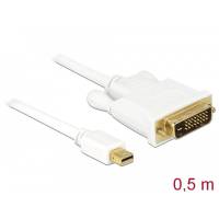 Kabel mini Displayport 1.1 Stecker an DVI 24+1 Stecker weiß 0,5 m Delock